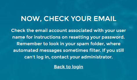 Password reset confirmation email instructions